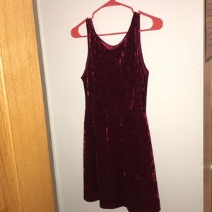 Crushed Velvet Red Dress
